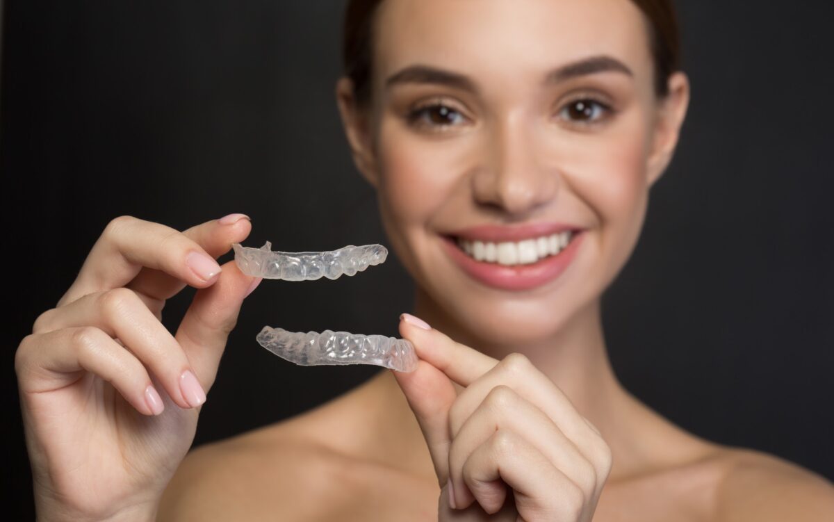 a beautiful girl with invisalign